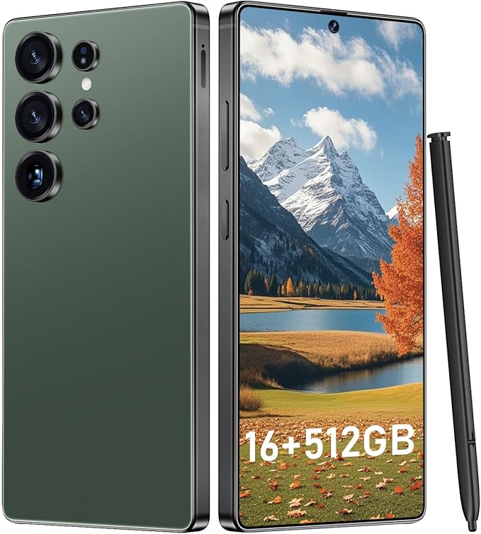 OEJBK I25 Ultra: Powerhouse 16GB/512GB, 2-Day 7000mAh Battery, Huge 6.99" Android 14 Phone w/Built-in Stylus - Your All-in-One Device The Superior Choice (Green)