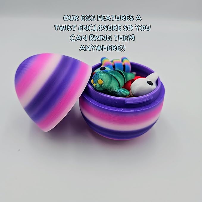 Mystery Mini Animal Packs - 3D Printed Articulating Figurines - Unique and Fun Designs Includes Mystery Egg - Stress Relief (Sea Pack)
