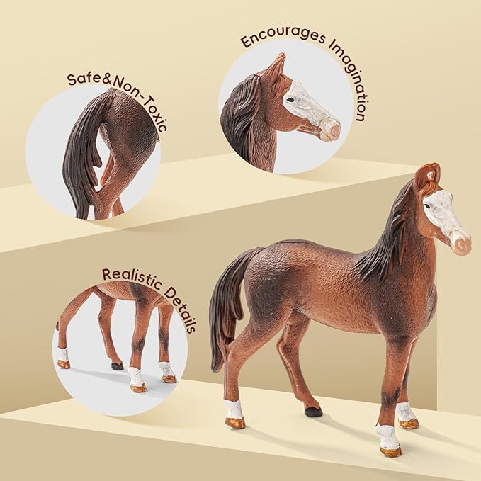 8PCS Farm Animals Toys for Kids Toddlers,Realistic Plastic Farm Animal Figurines Barn Toys with Marwari Horse,Cow,Rabbit,Dog,Sheep,Pig,Alpaca,Goose, Preschool Toy Birthday Gift for Boys Girls