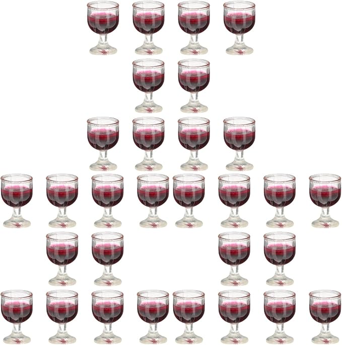 Dollhouse Miniature Wine Glass 1: 12 Miniature Cocktail Glasses 30PCS Dollhouse Red Wine Glasses for Decors
