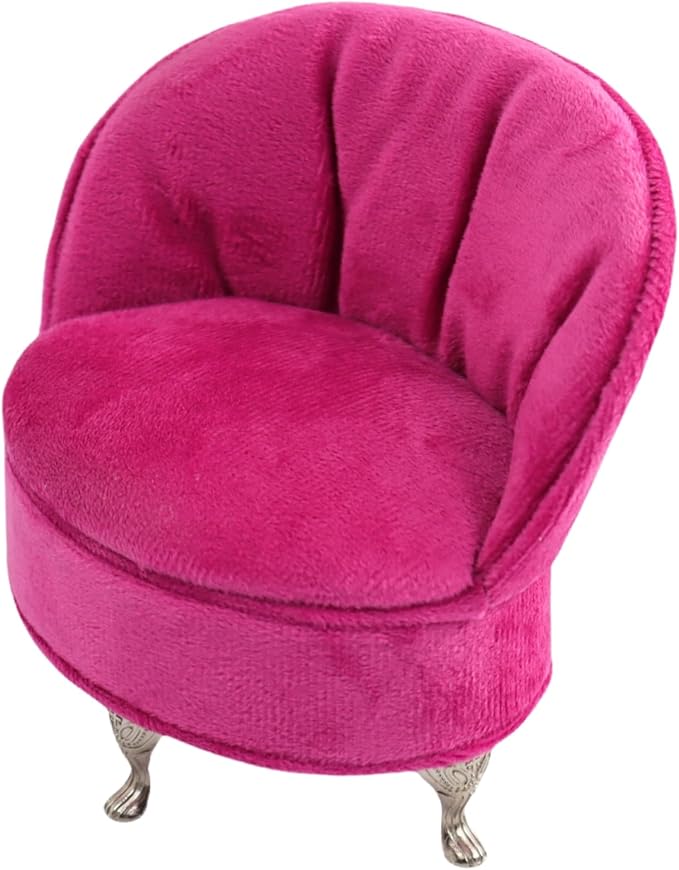 CONCISE Elegant Velvet Jewelry Organizer Box with Hidden Storage. Sophisticated Ring, Earring & Trinket Holder for Women's Vanity Display. Unique Adult Home Decor Accent (Sofa Design) - Pink