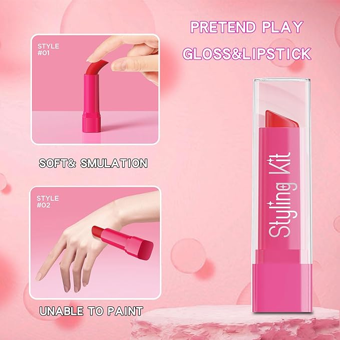 Pretend Makeup Kit for Girls - Realistic Toy Cosmetic Set with Sunglasses, Lipstick & Eyeshadow | Non-Toxic Fake Play Makeup for Kids Dress Up & Role Play for Ages 3-8