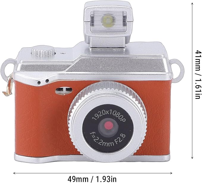 Xiuganpo Mini Digital Camera, 0.96 Inch Small Vlog Camera, 1080P Compact Tiny with Color Display & Keychain Lanyard, Mini Retro for Travel, Study, Brown