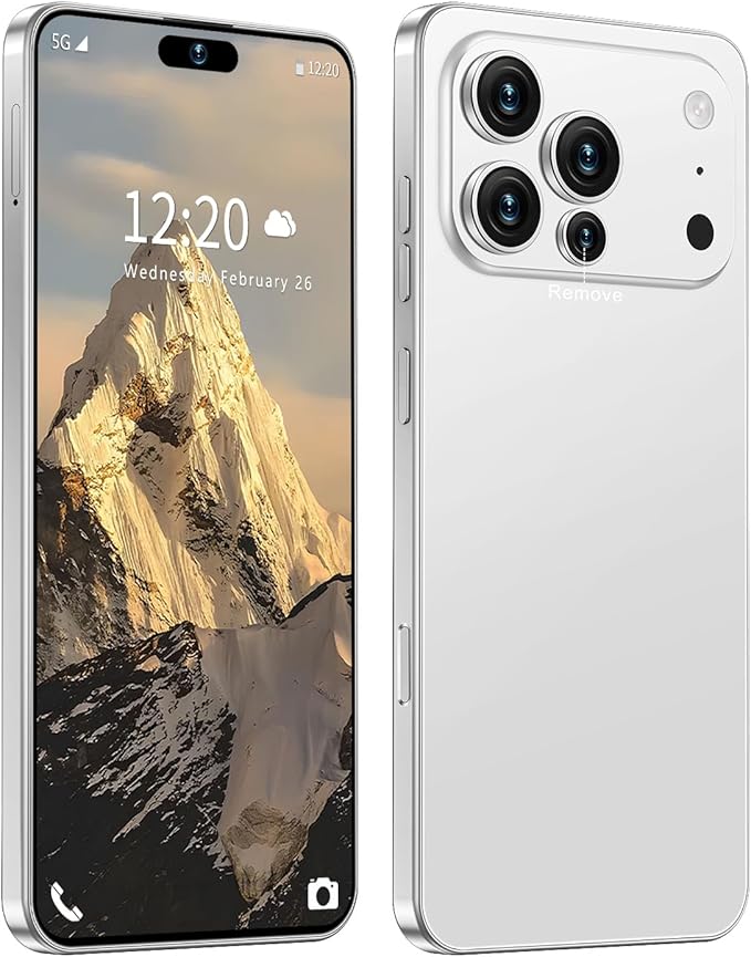Huness I17PROMAX Smartphone Unlocked Cell Phone,6.99" HD Screen Unlocked Phone,16+512GB Android 15 Battery 7000mAh,Face ID/Dual SIM/5G/Fingerprint Button Unlock/Photos/GPS (White, 16+512G)