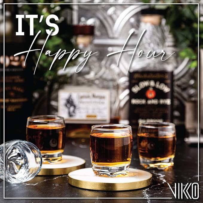 Vikko 2.75 Ounce Shot Glasses, Set of 12 Small Liquor and Spirit Glasses, Durable Tequila Bar Glasses For Alcohol and Espresso Shots, 12 Piece Shooter Glass Set