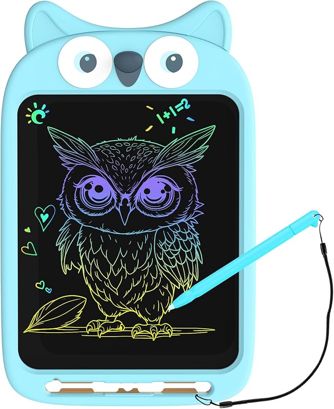 CHAFEGY 10 Inch LCD Writing Tablet, Erasable Doodle Board Toy, Cute Owl Drawing Pad for Kids Ages 2-6 - Educational Christmas Birthday Gift (Owl)