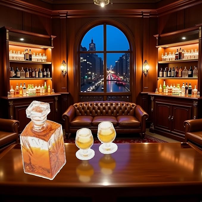 6 Pcs 1:12 Scale Dollhouse Miniature Accessories Whiskey Wine Bottle Bar Model Convenient and Nice Dollhouse Decor