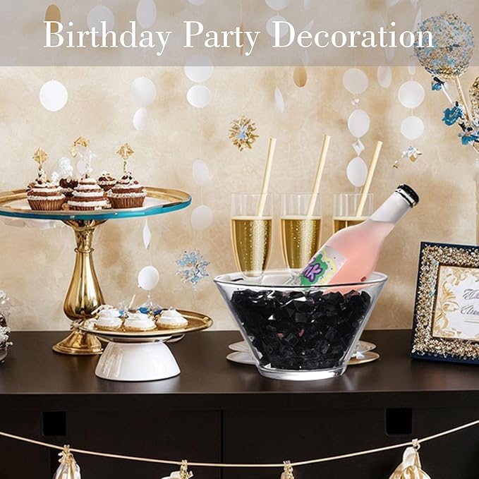 DomeStar 150PCS Fake Ice, Black Christmas Decorations Vase Fillers, Black Plastic Gems Aquarium Tank Rock Party Table Scatter Decorations