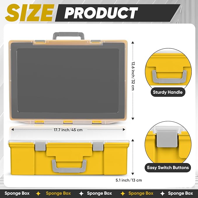 Miniature Storage Carrying Figure Case - 120 Slot Figurine Minature Carrying Case with 3 Foam Layer for Miniatures Compatible with 40k, DND & More (Yellow)