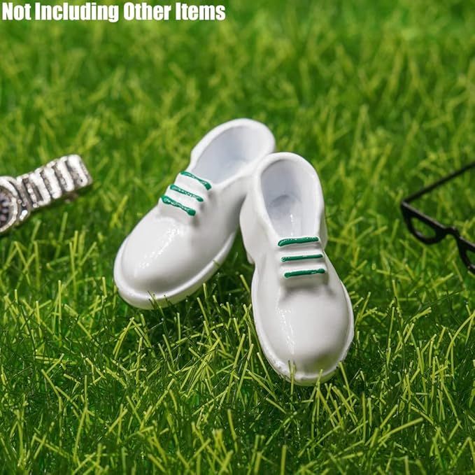 Odoria 1/12 Miniature Men Shoes Dollhouse Decoration Accessories, White