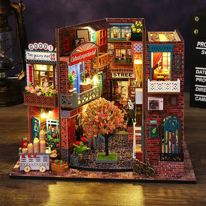 CRIOLPO Miniature House Kit for Adults, DIY Doll House Book Nook Kit with Detailed Furniture, Inventive Tiny House Crafting Set, for Handmade Hobbyists, DIY Room DéCor - Sign of The Times