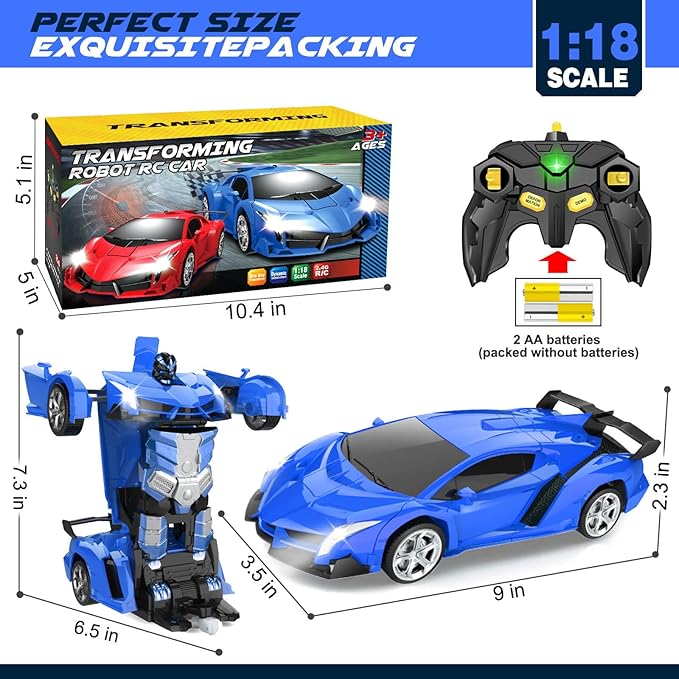 Dolanus Remote Control Car - Transform Robot RC Cars, Toys for Ages 5-7, Boys' Toys, Gifts for Boys & Kids