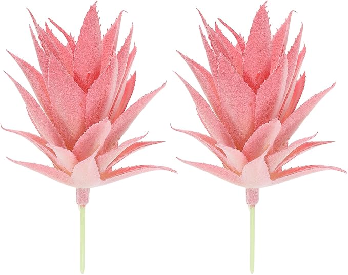 PATIKIL Small Artificial Succulents Plants, 2 Pack Unpotted Faux Succulent Picks Fake Succulent for Home Landscape Decoration, Pink