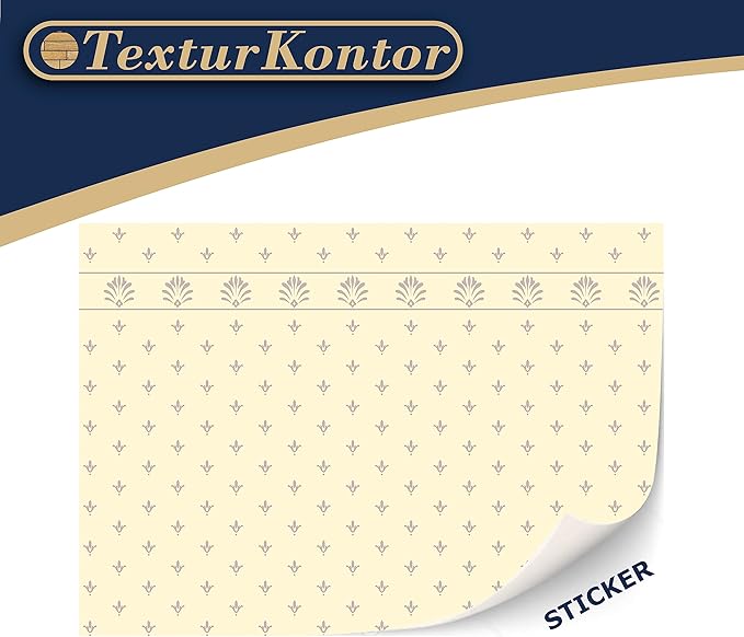 TexturKontor 3 Sheets Self-Adhesive Wallpaper for Dollhouses - 1:12 Scale Antique Classic Victorian Style (Meghan)