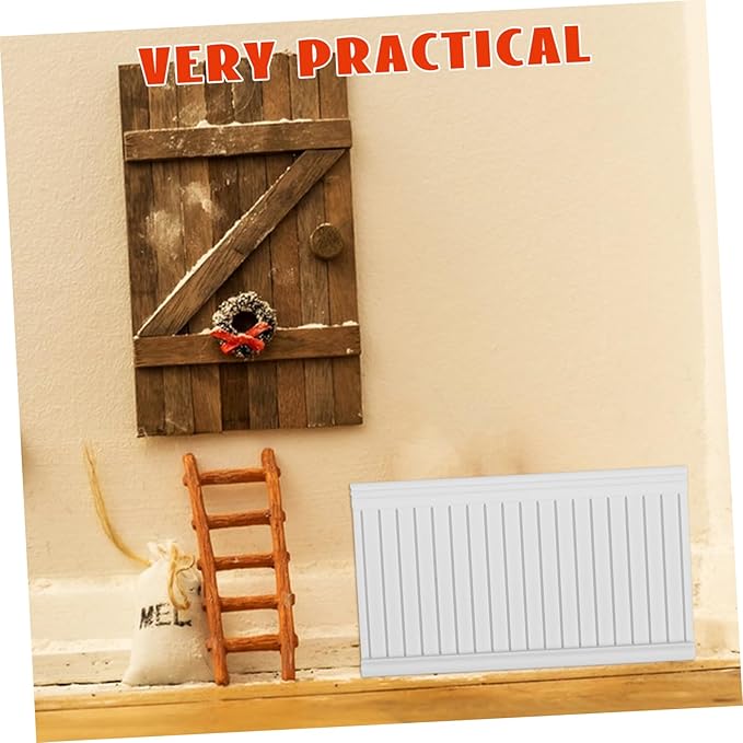 3pcs Dollhouse Wall Dollhouse Interior Wainscoting Wainscoting 1 12 Scale Miniature Wall Trim Miniature Accessories Accessories Pla White
