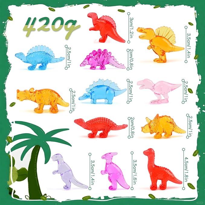 75 PCS Mini Dinosaur Figures Tiny Resin Dinosaur Mini Plastic Animals Figures for Vase Filler Home DIY Crafts Party Gifts Decoration, 14.82 oz