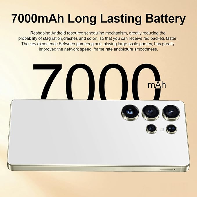 OEJBK I25 Ultra: Powerhouse 16GB/512GB, 2-Day 7000mAh Battery, Huge 6.99" Android 14 Phone w/Built-in Stylus - Your All-in-One Device The Superior Choice (White)