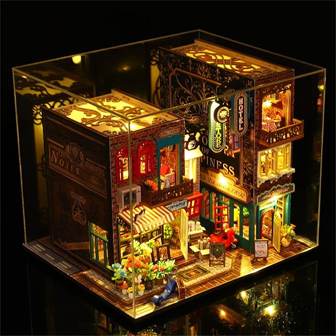 Flever Dollhouse Miniature DIY House Kit Creative Room with Furniture for Romantic Artwork Gift (Scarbrough)