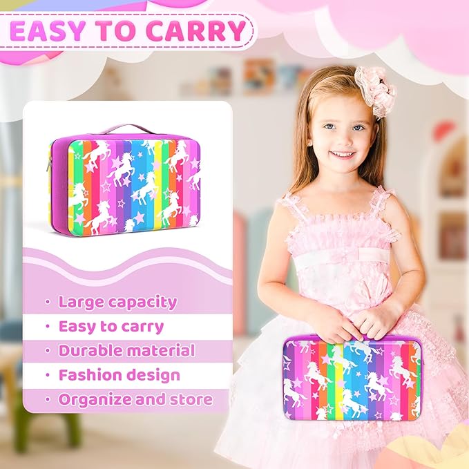 LININYHAO Carrying Case Compatible with Barbie Dolls 12-Inch,Case to Hold Dolls and Clothes, Much Pocket for Doll’s Clothes, Accessories, Fits 6 Dolls & Accessories,Bag Only(3-rainbow)