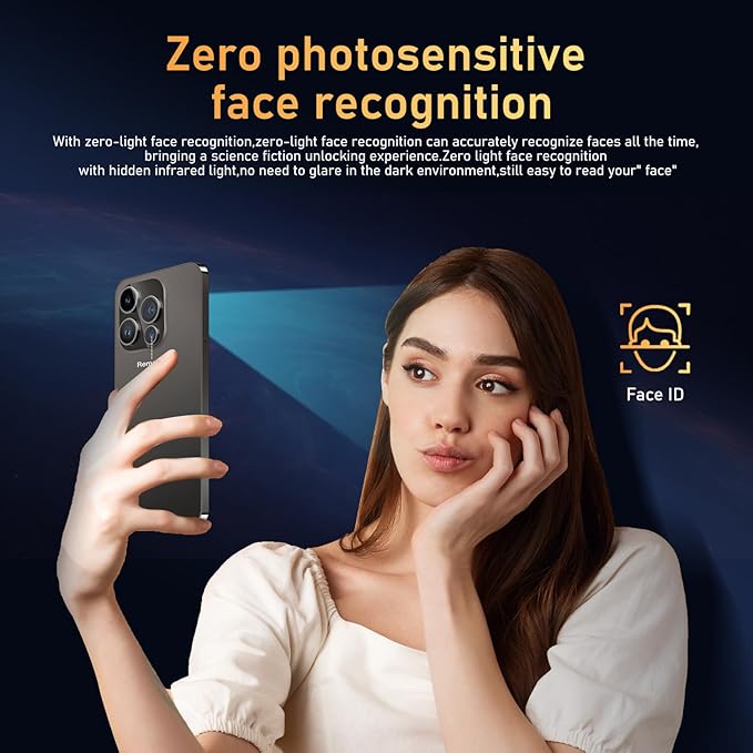 Huness 14PROMA X Smartphone Unlocked Cell Phone,Battery 6800mAh 6.82" HD Screen Unlocked Phones,16+512GB Android 14 with 128GB Memory Card,Dual SIM/Fingerprint Lock/Face ID/GPS (Black, 16+512G)