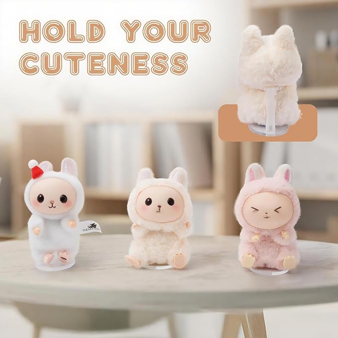 MDOWOK Adjustable Doll Stand for Sitting & Standing Positions - Premium Acrylic Base Display Holder for 3-7" Figures, (White 2 Set )