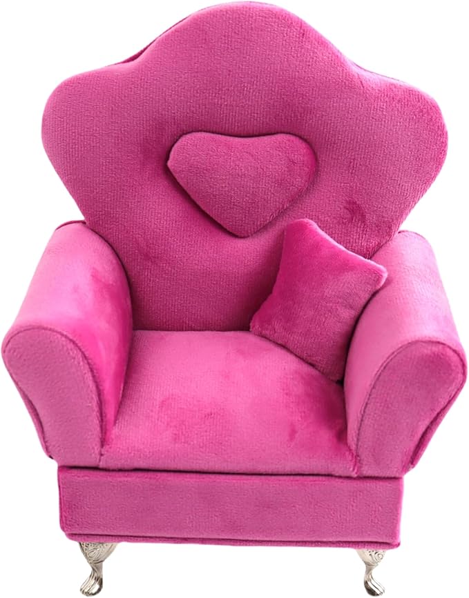 CONCISE Adult Dollhouse Furniture 1/6 1/12 Scale Miniature Velvet Sofa Hidden Jewelry Box for Women 14+ Collectors Ring Earring Necklace Bracelet Trinket Keepsake Storage Diorama Model Kit Display