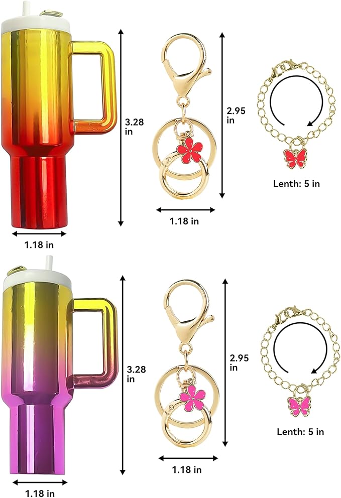 ERTUNA Mini Tumbler Keychain Accessories for Stanley Cup, 2 Way Cute Charms Chapstick Lip Balm Holder for Women Purse Handbag