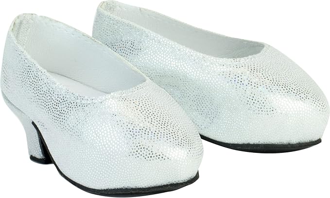 Sophia's Sparkling High Heels with Closed Toes and Glitter Platform Pumps for 18 Inch Dolls, Silver