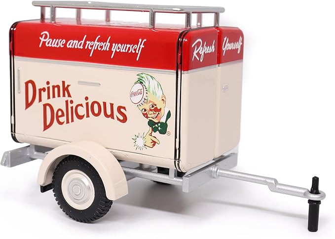 Travel Trailer Cream with Red Top Pause and Refresh Yourself Drink Delicious Coca-Cola 1/24 Diecast Model Car by Motor City Classics