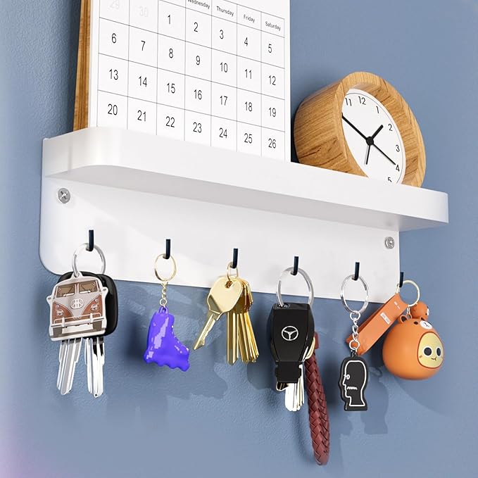 BJUTYEU 5 Sizes of Spiral L-Shaped Bolts; Coat Hooks; Key Jewelry Hangers, 85 Pieces Set, zinc Plated Black self-Tapping Screws Hooks, Suitable for Home/Workplace/Office