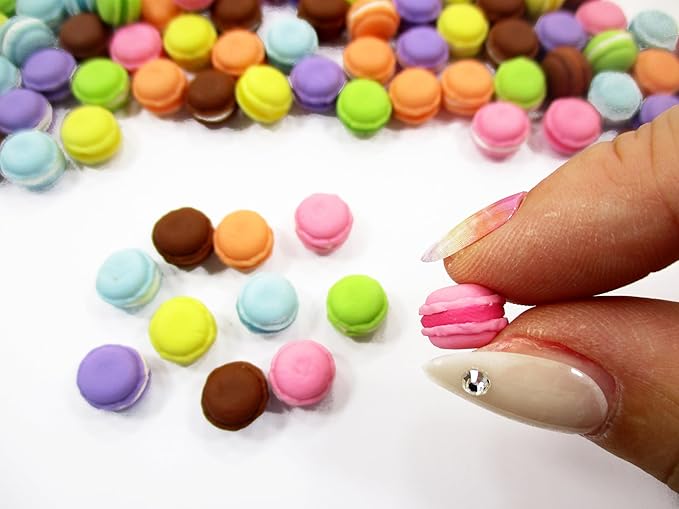Dollhouse Miniature Food 20 Mixed Macaroons Bakery Art Deco Supply Dollhouse Food - 3608