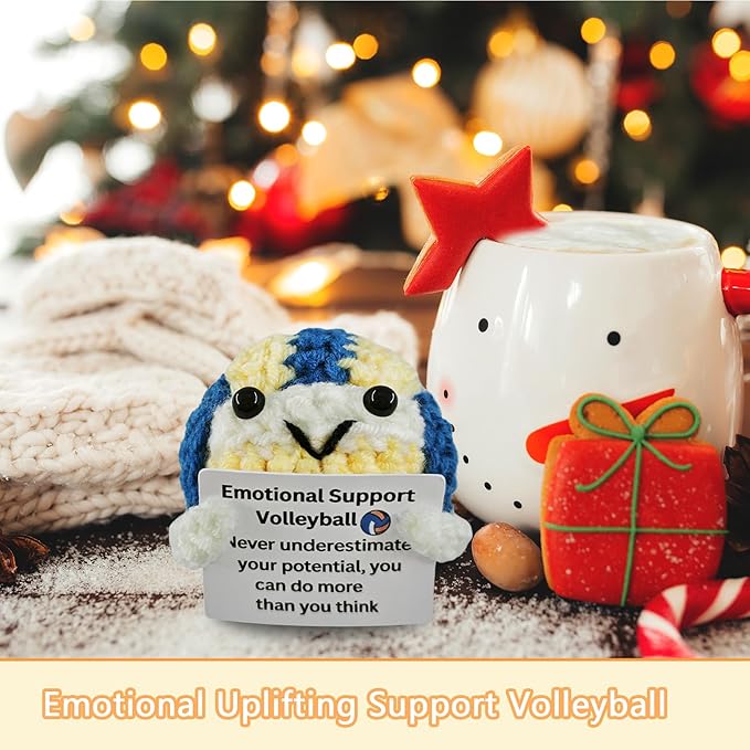 Handmade Crochet Volleyball - Gift for Volleyball Lovers,Valentine's Day,Birthday Emotional Support,Unique Volleyballs Gifts and Things for Fans,Friends,Men,Women Players,Like Volleyballs Necklace