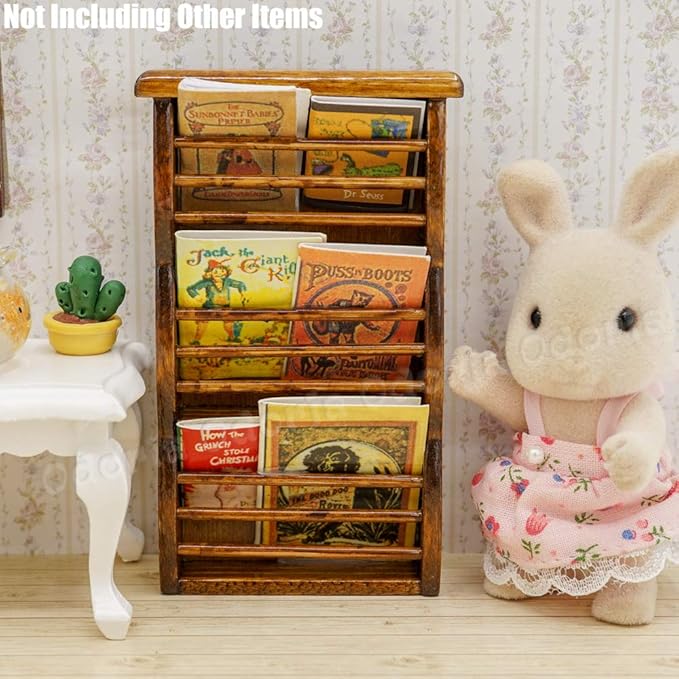 Odoria 1/12 Miniature Magazine Holder Dollhouse Decoration Accessories, Brown