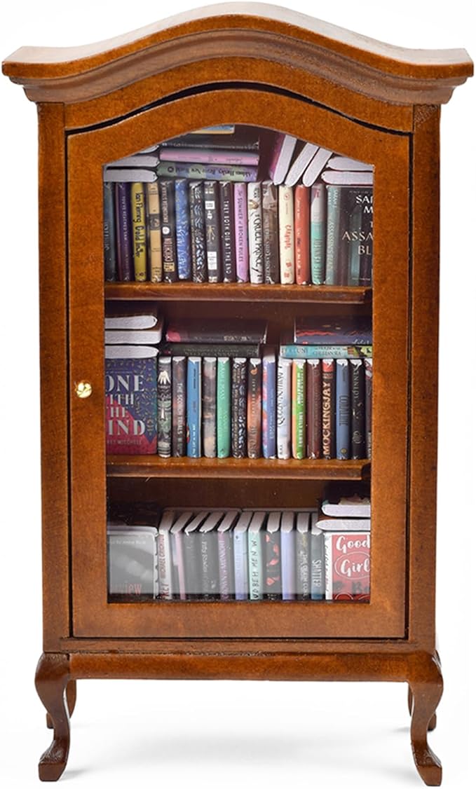Anxiety Bookshelf, Anxiety Bookshelves, Mini Bookshelf, Handcrafted Mini Bookshelf with 100+ Unique Miniature Books, Small Bookshelf Miniature Library, for Book Lovers