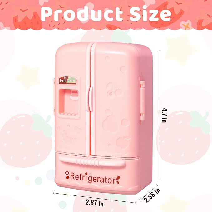 Mini Dollhouse Fridge Miniature Dollhouse Refrigerator Mini Fridge Toy Mini Toy Refrigerator Kids Play Kitchen Furniture Toy Set