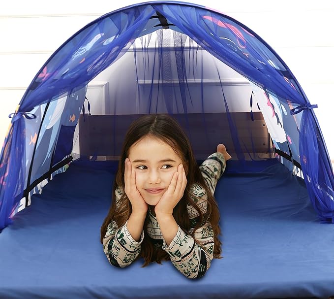 Bed Tent for Kids Lucky Castle Bed Tent Foldable Game House for Children Play Tents for Girls Boys Sleeping Canopy Playhouse