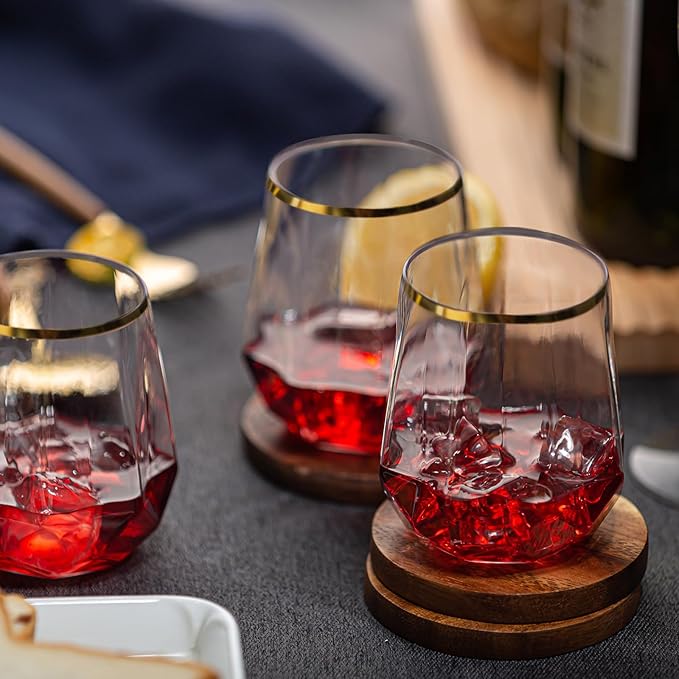 Lueumxc 40 Pack Plastic Wine Glasses, 12Oz Origami Disposable Wine Glasses Unbreakable Clear Plastic Cocktail Glasses Recyclable Shatterproof Reusable Wine Cups (12oz-40pack)