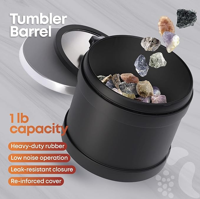Dan&Darci Advanced Professional Rock Tumbler Kit - with Digital 9-Day Polishing Timer & 3 Speed Settings - Turn Rough Rocks into Beautiful Gems : Great Science & STEM Geology Toy for Kids All Ages
