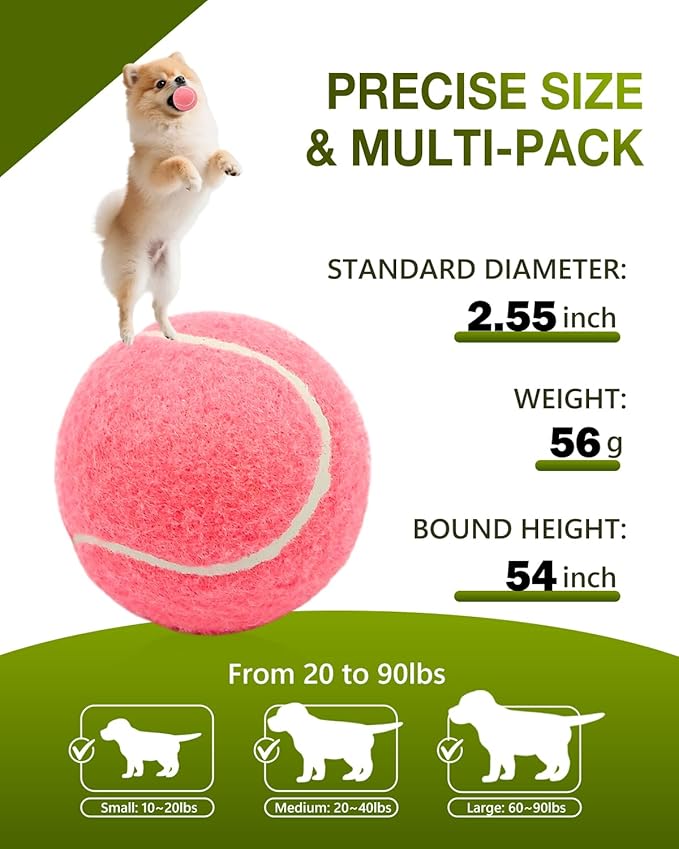GOLDNITE Tennis Balls for Training and Dogs,12/20 Pack Practice Tennis Ball with Mesh Bag for Transport and Beginner Exercise High Elasticity Durable Pet Playing Tennis Ball Set