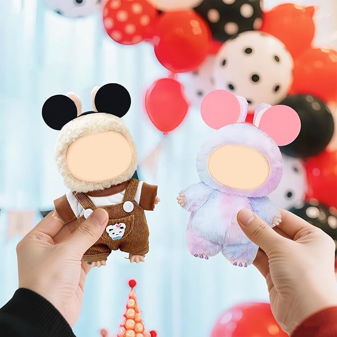 2 Pack 3D Printed Mouse Ears for Dolls, Cute Plush Accessory for Doll Decoration, Perfect for Cosplay, Parties, Gift