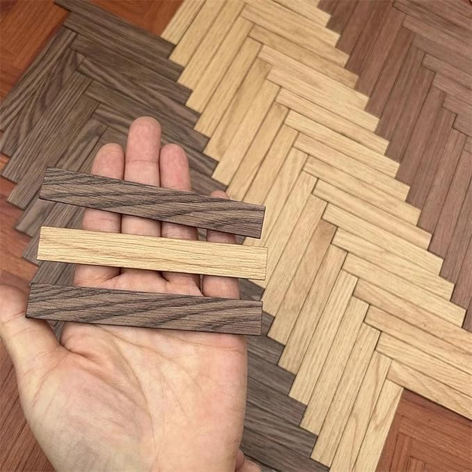 Dollhouse Flooring, Miniature Simulation Wood Flooring, 1/12 1/6 Dollhouse Floor DIY, Dollhouse Wood Floor, Miniature Dollhouse Wood Flooring, Veneer (40PCS) (Walnut Color)
