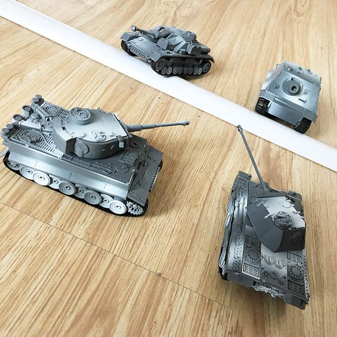 Kvvdi 4 Sets Upgrade 3D Puzzles Plastic Model Toy Tank Kit for Adults, Military Tiger Tank, Premium Scale Model Tanks Kits Collection