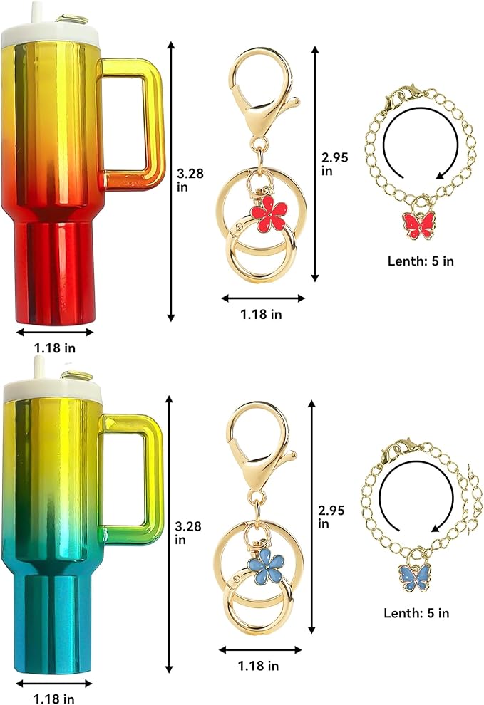 ERTUNA Mini Tumbler Keychain Accessories for Stanley Cup, 2 Way Cute Charms Chapstick Lip Balm Holder for Women Purse Handbag