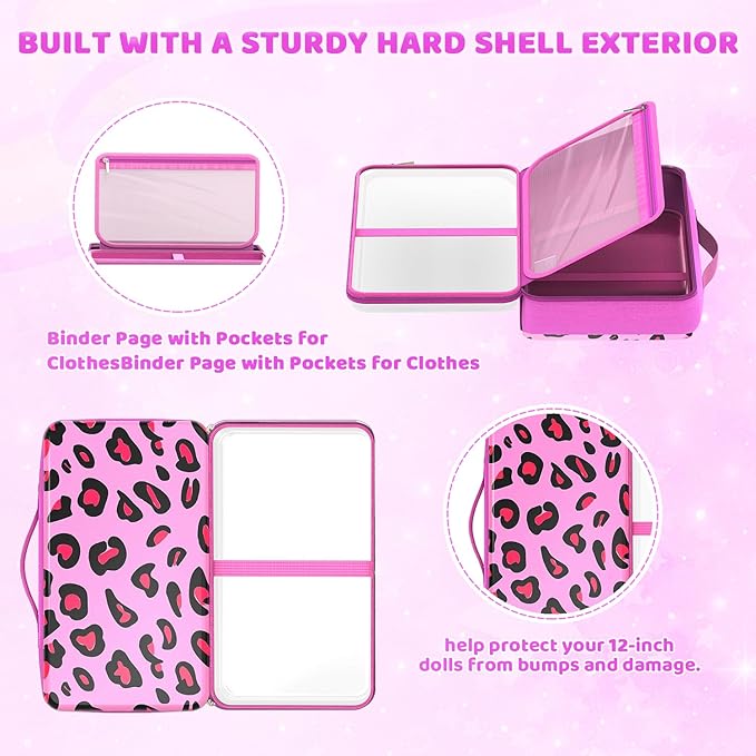 LININYHAO Carrying Case Compatible with Barbie Dolls 12-Inch,Case to Hold Dolls and Clothes, Much Pocket for Doll’s Clothes, Accessories, Fits 6 Dolls & Accessories,Bag Only (5-transparent)