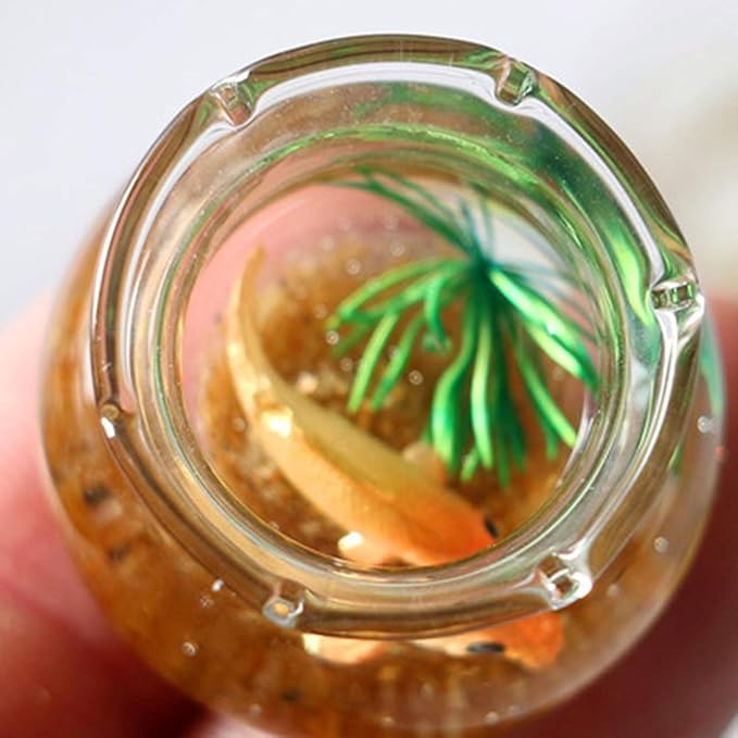 Dollhouse Miniature Goldfish Bowls, Chic Miniature Fish Tank with Smooth Surface, Realistic Resin Dollhouse Fish Tank Accessories for Garden Scene Decor, Dollhouse Accessories (1.06"x0.51"x1.02")