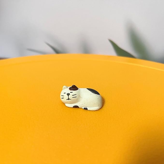 Miniature Frog Figurine Statue, Help Relax Enjoying Tea Time Mini Frog Cat Collection Desk Ofiice Bedroom Decor, Healing Heart Good Mood Indoor Home Decorations with Gift Box -Watching TV