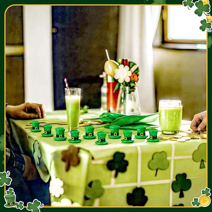 50 Packs St Patrick's Day Hat Miniature Green Hats Figurine -Resin Tiny St Patricks Day Leprechaun Decorations for Irish Gifts Party Favors Table Tiered Tray Decor Dollhouse Craft Projects