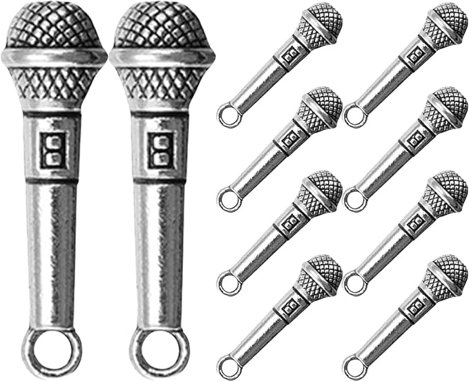 IMIKEYA 10pcs Mini Microphones Model Miniature Alloy Doll House Ornament Miniature Adornment for Dollhouse Decoration