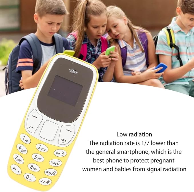 Heayzoki Mini Smartphone, Unlocked Mobile Phone, Dual SIM Hands BT Dialer GSM 2 in 1 Smallest Phone, Low Radiation Music Player with Voice Changer (Yellow)