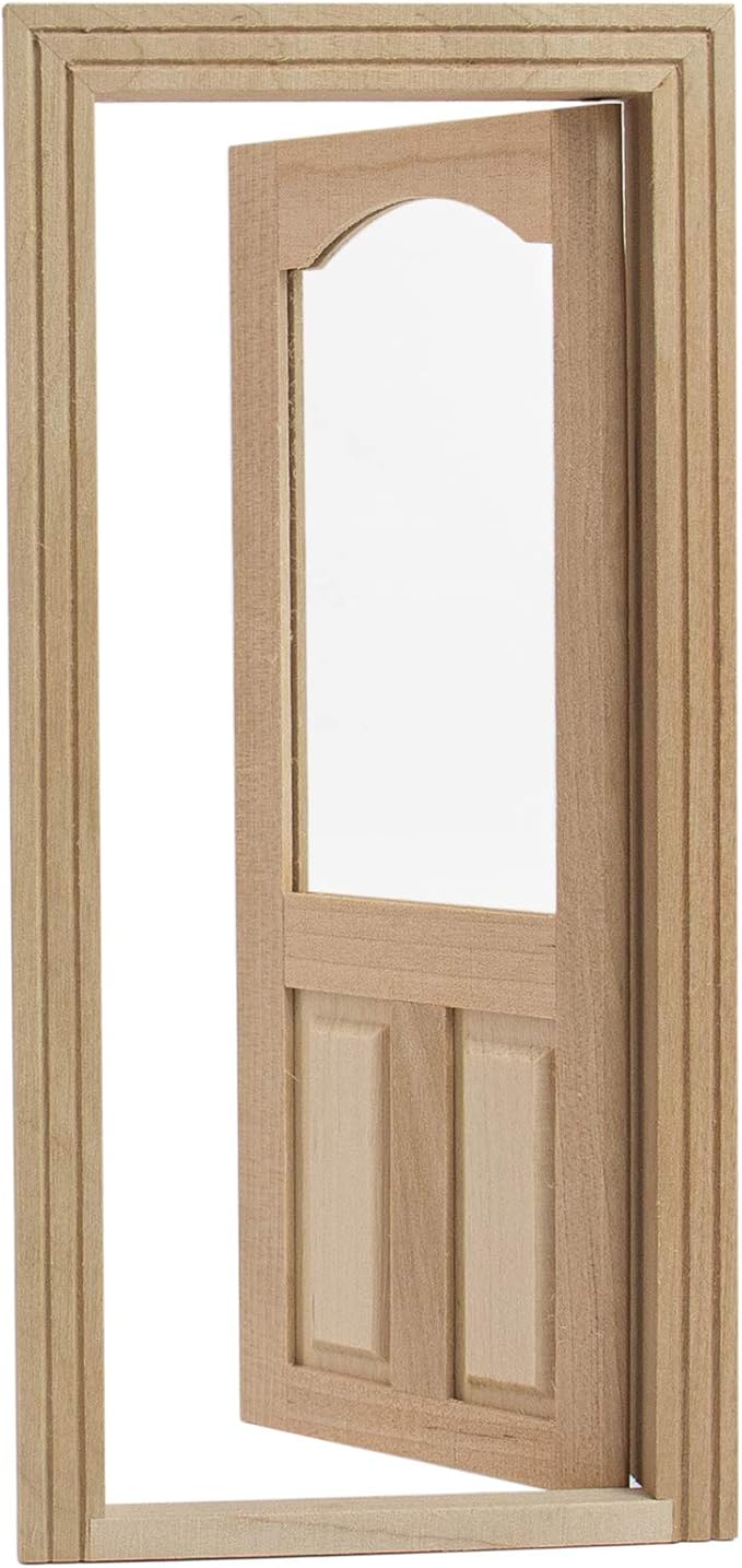 AUEAR, 1:12 Dollhouse Miniature Furniture Unpaint Wooden Doors for DIY Scene Doll Home Craft (2 Panel Style A)